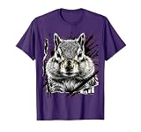 Dramatic Chipmunk Intense Stare Meme Graphic T-Shirt, Men, Purple, Medium