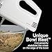 Proctor Silex Easy Mix 5-Speed Electric Hand Mixer with Bowl Rest, Compact and Lightweight, 100 Watts of Peak Power, White (62515PS)