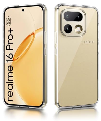 Image of WOW IMAGINE Transparent Back Cover Case for Realme 16 Pro Plus 5G | Raised Bumps for Full Device & Camera Protection Shockproof TPU Silicone Back Case Mobile Cover - Transparent