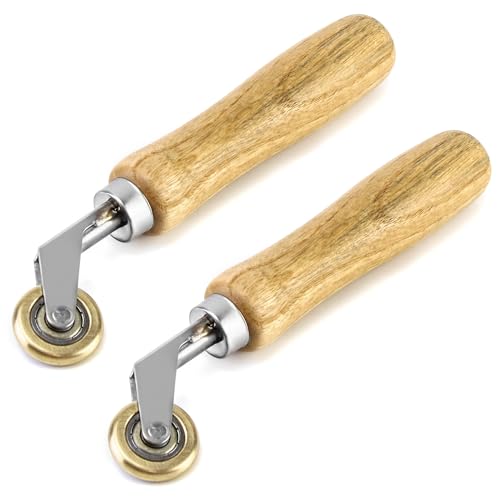 QWORK Brass Seam Roller, 2 Pack Roofing and Vinyl Flooring D...