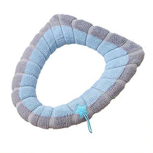 Shan-S Christmas Decor Toilet Seat Cover, Handle Toilet Cushion Cartoon Knitted Thick Warm Toilet Seat Cushion Washable Toilet Seat Cartoon Knitted Thick Warm Toilet Seat, Easy Installation