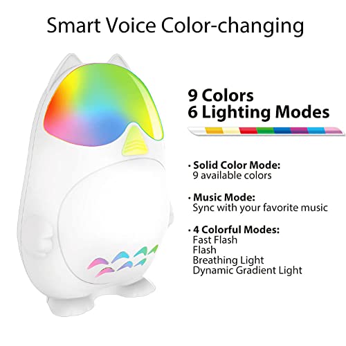Smart Voice Activated Color-Changing Led Night Lights, Ravetone 9 Colors 6 Lighting Modes Rgb Plug In Night Light For Kids, Plug Into Wall For Bedroom Bathroom Decor Kitchen Kids Room Nursery (2 Pack) #TOP3