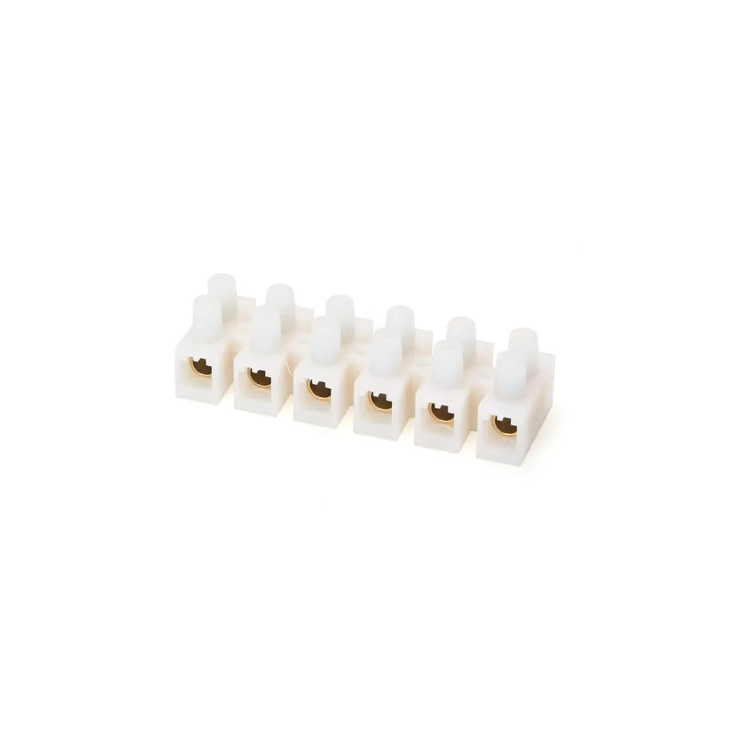 H 6 pin concave terminal block in white, ideal for stable and safe electrical connections in electronic projects.
