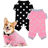 Pedgot 2 Pieces Dog Pajamas Flannel Dog Onesie Warm Pet Clothes Soft Dog Pjs Dog Apparel Dog...