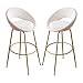 LIPINCMX Sgabelli da Bar in Velluto 2pcs con Gambe in Metallo Dorato, sgabelli da Bar Moderno di metà secolo Torna Indietro per Cucina Isola Home Pub (65 cm, 75 cm)