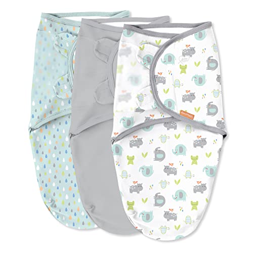 Image of SwaddleMe Original Swaddle - Size Small/Medium, 0-3 Months, 3-Pack (Jungle Drops) Easy to Use Newborn Swaddle Wrap Keeps Baby Cozy and Secure and Helps Prevent Startle Reflex