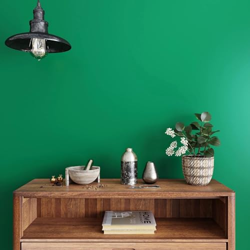 Image of Wallpaper Self Adhesive Dark Green Matte Self Adhesive Waterproof Sticker for Living Room, Bedroom Office,Almirah, Floor, Tabletop, Wall, Fridge (12X178Inch)