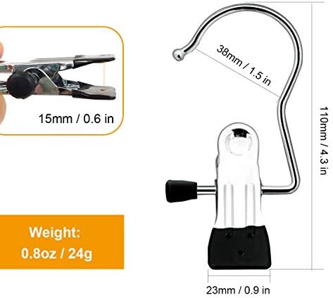 Coideal Portable Laundry Hook Boot Clips/Stainless Steel Hanging Clothes Pins, 8 Pack Closet Organizer Hangers Clip Travel Home Clothing Trouser Hanger for Pants, Shoes, Towel, Socks (Black)
