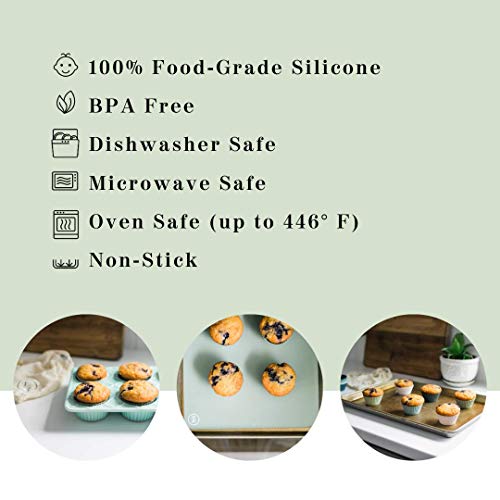 The Silicone Kitchen Silicone Baking Mat - Bpa Free, Extra Thick (Set Of 2, Blue/Gray, Quarter Sheet (8"X11.75")) #TOP6