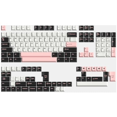 Image of Fogruaden PBT Keycaps Set, Cherry Profile Custom Keycap for Mechanical Keyboard Pink Olivia Keycaps