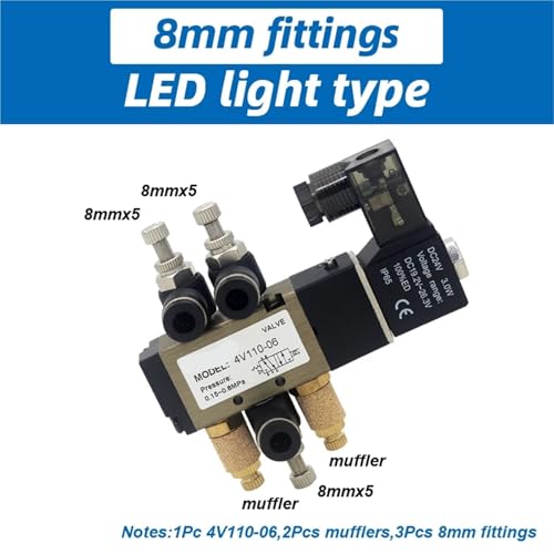 Électrovanne pneumatique 5/2 robuste 1/8" jaune pour automatisme - 3