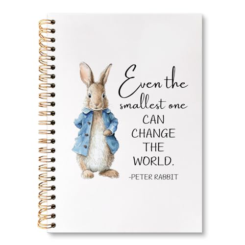 huester Inspirational Bunny Notebook Journal, Gifts for Rabbit Lovers Journal for Women, Positive Motivational Notebooks for Note Taking, Bunny Gifts Hardcover Spiral Notebook, 5.5x8.3 Inch 802 HL-Book