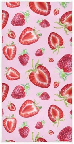 フェイスタオル バスタオル 綿 速乾 薄手 イチゴ いちご 苺 赤 レッド おしゃれ 大判 タオル 部屋干し 柔らかく 肌に優しい 四季通用 家庭用 ホテル 業務用