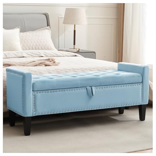 UDAX Velvet Storage Ottoman Bench with Lift-Top Lid