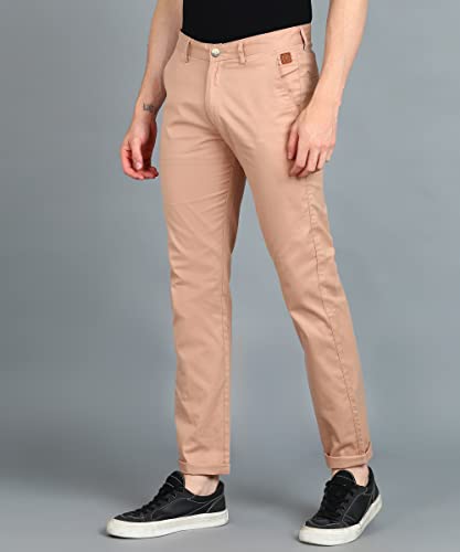 Image of Urbano Fashion Men's Cotton Light Weight Non-Stretch Slim Fit Casual Trousers