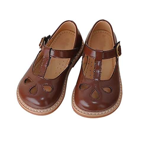 Toddler Girl Mary Jane Dress Shoes, Little Ballet Flats for 2 to 12 Girls Party School Flat Bottom Kids Slides3
