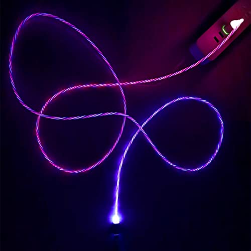 Ulikto 6.6Ft/2M Usb Cable 3A Type C Led Light Up Charging Cord 7 Colors Rgb Gradual Changing Shining Qc3.0 Fast Phone Charger Cord For Galaxy S20/S10/S9 Plus/Note 20/Switch/Lg V30 #TOP1