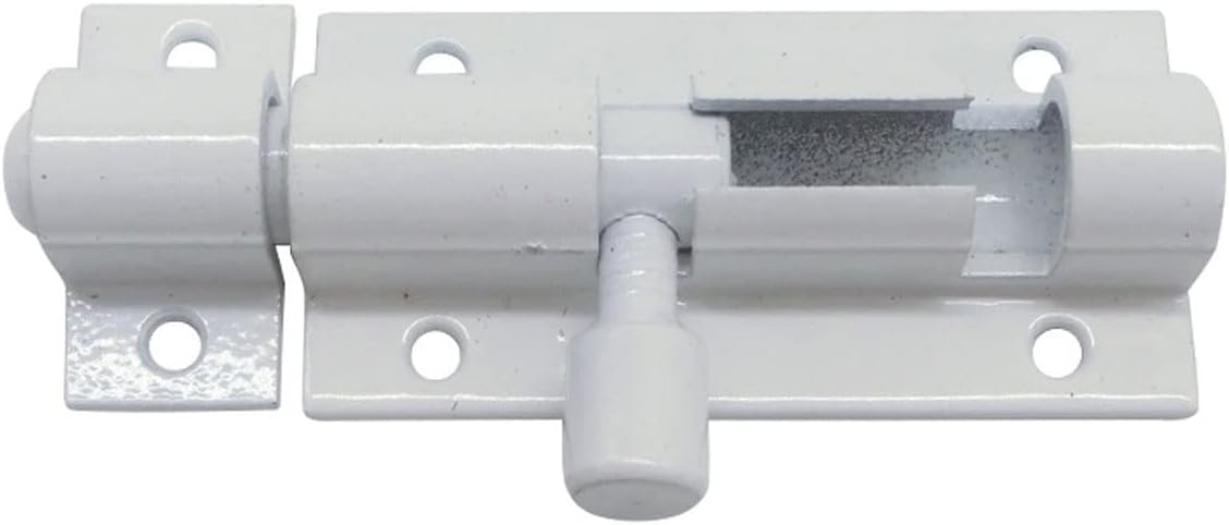 Door Locks and Latches Barrel Bolt Aluminum Alloy Door Latch White Door Bolt Latch Lock Hardware for Home Gate Safety(6inch)