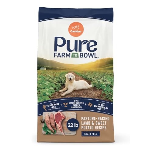 CANIDAE Pure Farm to Bowl, Pasture-Raised Lamb & Sweet Potato, 22 lb