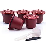 NC 5 cápsulas de café recargables, cápsulas de café reutilizables, filtro de acero inoxidable, cápsulas de café reutilizables + cuchara para Nes-presso