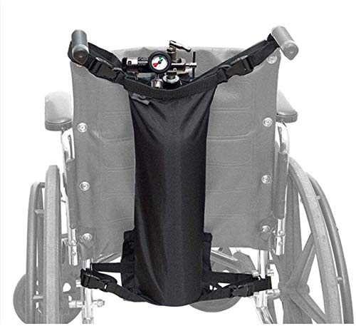 JJZXPJ Rollstuhl und Walker Seitentasche Armlehne Zubehör Sauerstoffbehälter Tasche for Rollstühle mit Schnallen, for medizinische, Heim, Krankenhaus (Farbe : Black, Size : 70 * 25cm) Cover