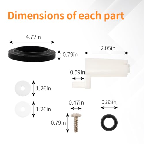Image of 42048 Waste Ball Drive Arm Kit with Closet Flange Seal and Screws - Compatible with Thetford Aqua Magic Style II, Lite, Plus and Residence RV Toilets