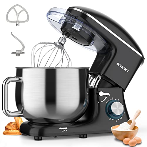 Stand Mixer, 8.5 QT 660W 6 Speed Tilt-Head Food Dough Mixer, Electric Kitchen Mixer with Dough Hook, Wire Whip and Beater Attachments for Family Gathering, Blackâ€¦