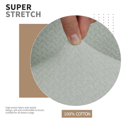 Funda elástica de jacquard para silla con respaldo de ala gris oscuro protector de muebles 4