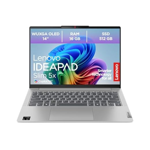 Lenovo IdeaPad Slim 5 Laptop | Copilot+ PC | 14" WUXGA OLED Display | Qualcomm Snapdragon X1P42100 | 16GB RAM | 512GB SSD | Qualcomm Grafik | Win11 Home | QWERTZ | grau