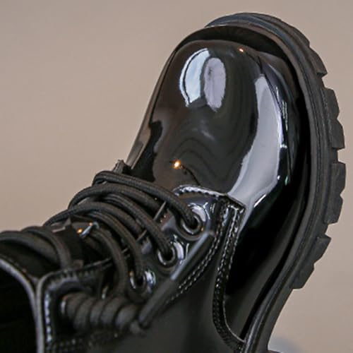 IWIHMIV Girl Ankle Boots Side Zipper Low Heel Leather Riding Short Booties Non Slip Outdoor Shoes for Kids3