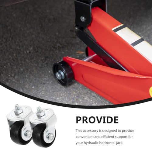 SOLUSTRE 2st Zubehör Für Hydraulische Wagenheber Autozubehör Lenkrollen Rollen Für Bodenheber 2-tonnen-wagenheberrad Hochleistungs-lenkräder Wagenheberrad Für Schwere Beanspruchung Stahl