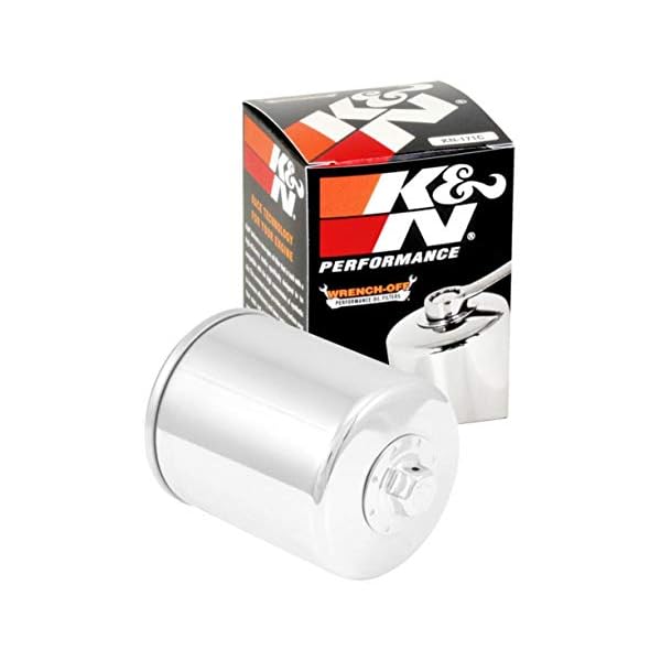 K&N Motorcycle Oil Filter High Performance, Premium, Designed to be used with Synthetic or