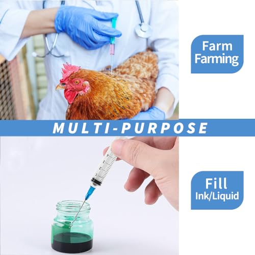 4 Pack 3ml Disposable Syringe with Needle 25Ga 1.0 Inch, Individual Sterilized Wrapped