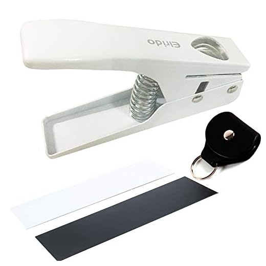 Elrido DIY Guitar Pick Maker Punch Pick Maker Machine Guitar Pick Punch Maker Tool Kit - With Leather Key Chain Pick Holder, 2 Pick Strips Sheet Guitar Pick Punch Pack Guitar Picks Cutter (White)