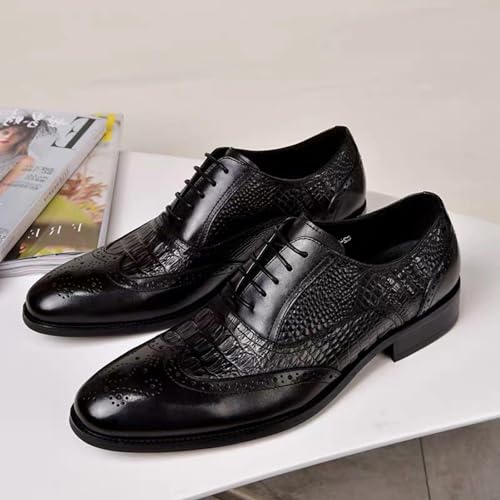 YZABEL Men's Leather Lace Up Platform Work Oxfords Casual Business Oxford Leather Shoes Casual Tuxedo Leather Shoes2