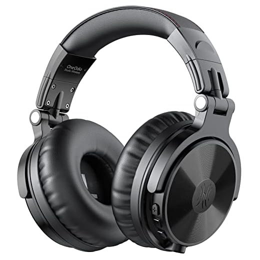 OneOdio Bluetooth Over Ear Headphones, 110 Hrs Wireless/Wired Stereo Sound Foldable Headsets with Deep Bass 50mm Neodymium Drivers for PC/Phone/Tablet - Studio Wireless Pro C, Black