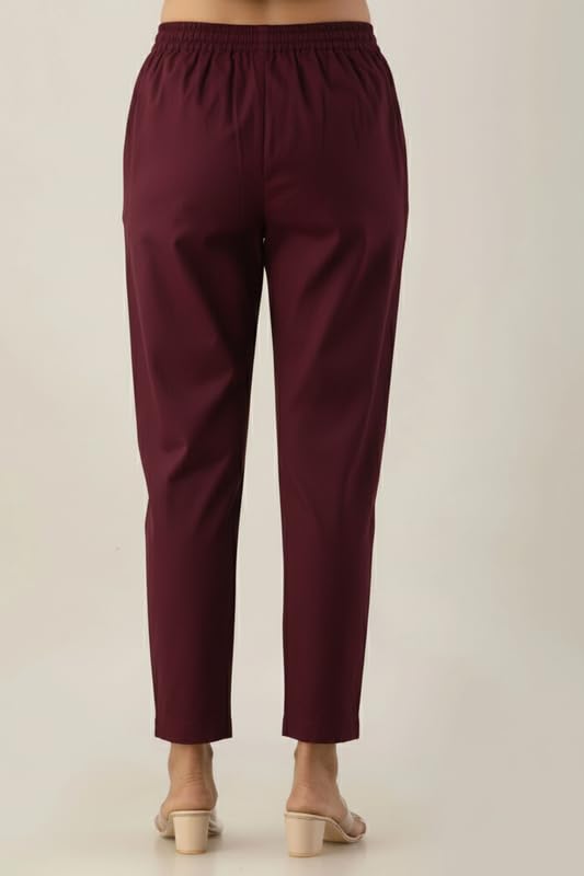 Image of Regular Fit Cotton Woman Trousers Pants Kurti Pant Casual Daily Formal Office Use