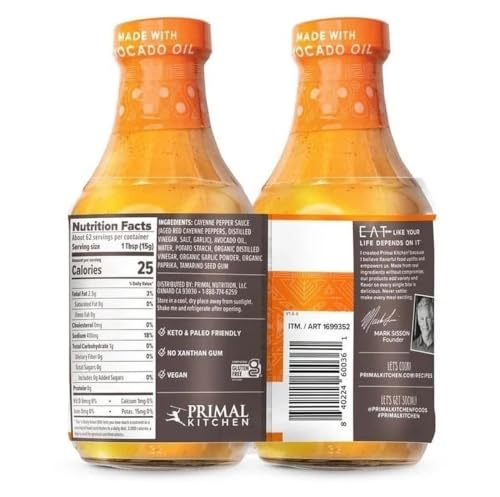 Generic (Pack of 2) Primal Kitchen Buffalo Sauce made with Avocado Oil 16.5 Ounce