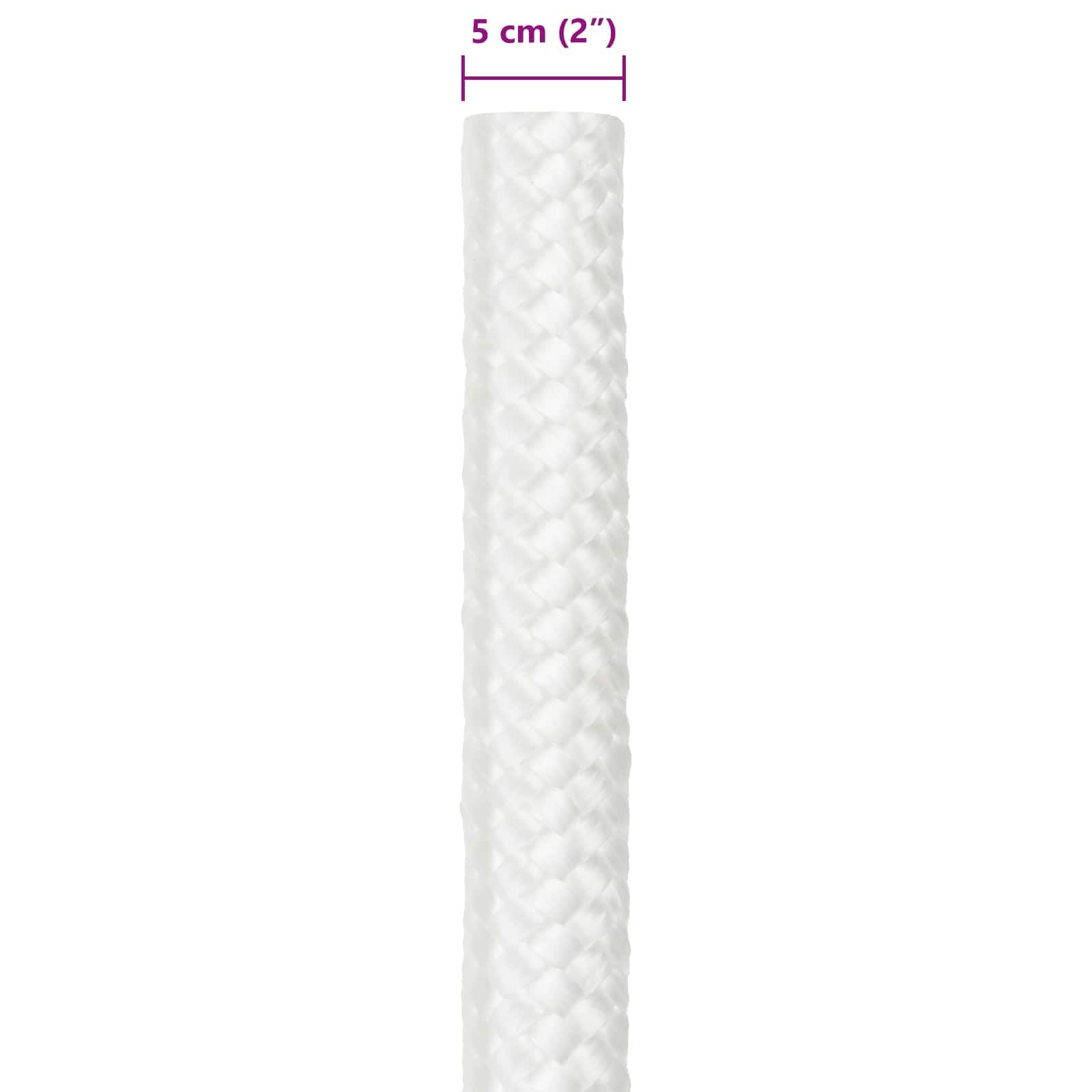 Cuerda de polipropileno de 5 m de diámetro, 50 mm de diámetro, 5 kg, pesada para navegación, navegación, yachting, camping y seguridad de carga, para barcos, color blanco