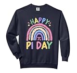 Happy Pi Day Rainbow 3.14 Pi Number Math Teacher Women Girls Comfort Colors Adult Sweatshirt