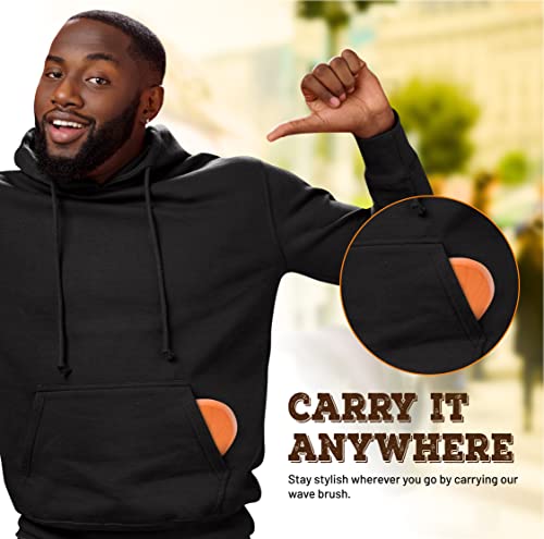 Styleomize Soft Curved Wave Brush For Men 360 Degree - Premium Quality Hemu Wood Wave Brush With Firm Boar Bristles - Brown Hair Brush For Men Waves That Keeps Your Scalp Safe From Bruising (Soft) #TOP6