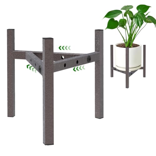 Airpark Adjustable Metal Plant Stand Dark Brown Color with Modern Design