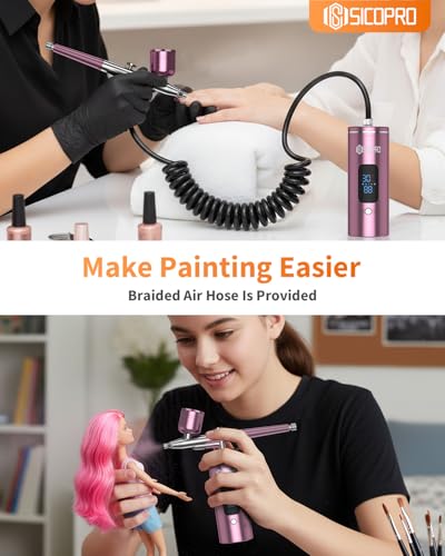 Image of Airbrush Gun, Airbrush for Nails, Upgraded Nail Airbrush Machine | Nail Air Brush, Cordless Airbrush Kit, Airbrush Nails, Air Brush Nails, Air Brush Guns For Models /Cakes /Hair /Painting