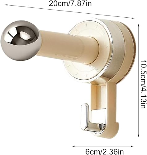 Image of House of Quirk Wall Suction Hook, Adjustable Heavy-Duty Suction Cup Hook for Bathroom & Shower, No Drilling Waterproof Wall Hook for Towels, Robes & Accessories (Cream)