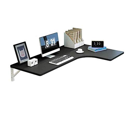 Table murale pliante d'angle bureau ordinateur L 2 étagères - 2