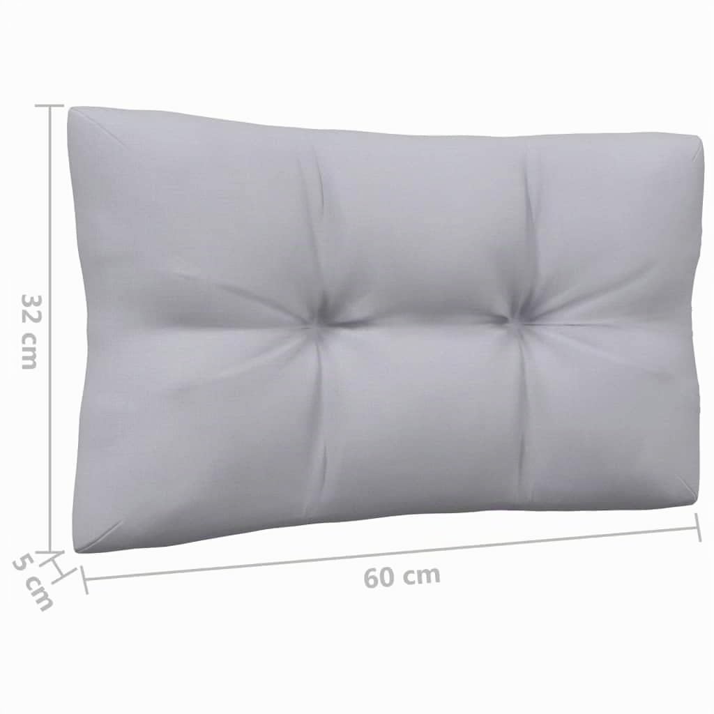 vidaXL Sofá de Jardín de 3 Plazas con Cojines Patio Terraza Exterior Hogar Silla Asiento Muebles Mobiliario Suave Robusto Gris Madera Maciza Pino