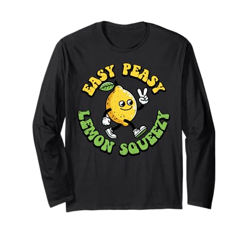 Easy Peasy Citron Squeezy Peace Funny Saying Men Women Kids Manche Longue