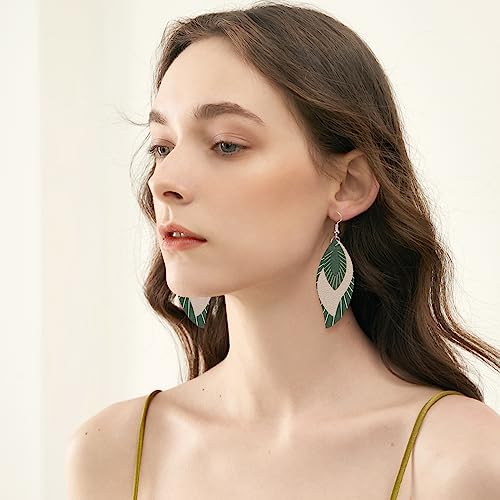 SUPERDANT Tassel Earrings Wooden Die Cutting 3 Shapes Leaf Drop Dangle Earrings DIY Faux Leather Dies for Women Jewelry Keychain Gifts by SUPERDANT - Image 6