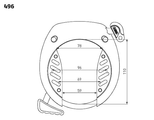 ABUS Rahmenschloss Tectic 496 NR - Schlüssel abziehbar bei geöffnetem Schloss - Fahrradschloss Sicherheitslevel 6, Schwarz
