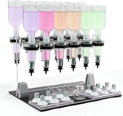Distributore Manuale Di Profumi, Con 12 Flaconi Riempiti, 12 Testine Di Erogazione E 12 Coppette per Prova Di Fragranze, Capacità 200 Ml per Flacone, Ideale per Profumeria, Studio, Montaggio Su Tavolo
